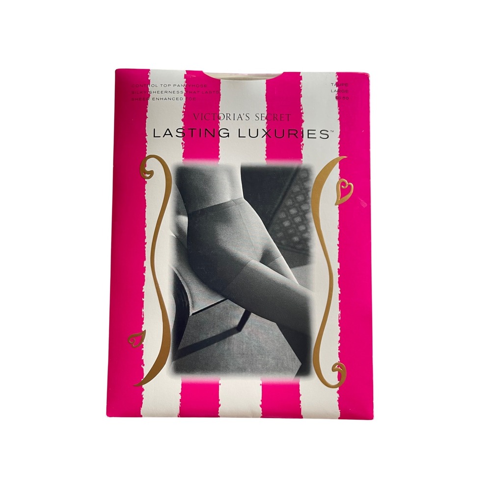 Vintage Victoria's Secret Lasting Luxuries Control Top Pantyhose Taupe Large USA